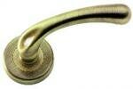 Itala Antique Brass Door Handle on Rose