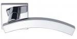Kubus Curved Door Handle on Rose - Frelan